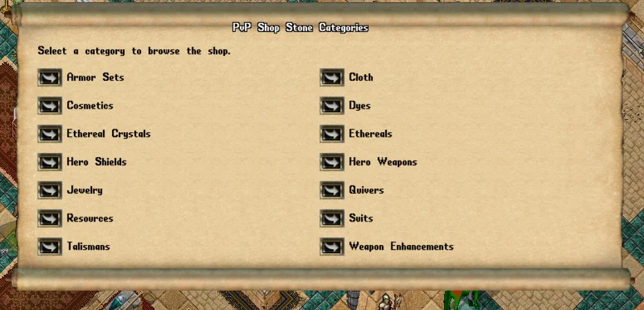 PvP Shop Stone example in Heroes Of Ultima